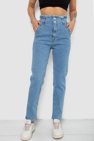 Джинси жіночі Mom-fit, колір блакитний, 244R1640S20