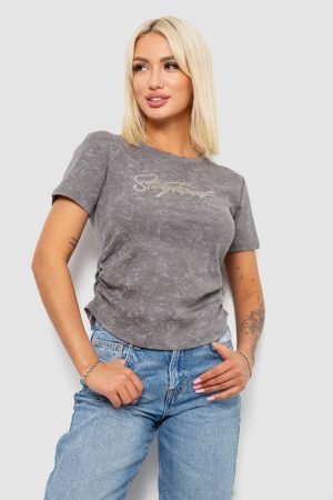 Футболка жіноча з принтом, колір сірий, 221R3303