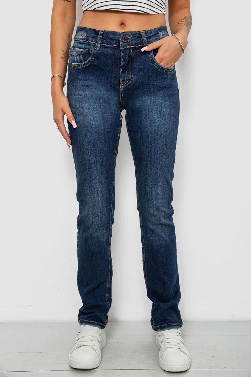 Джинси жіночі однотонні Straight fit