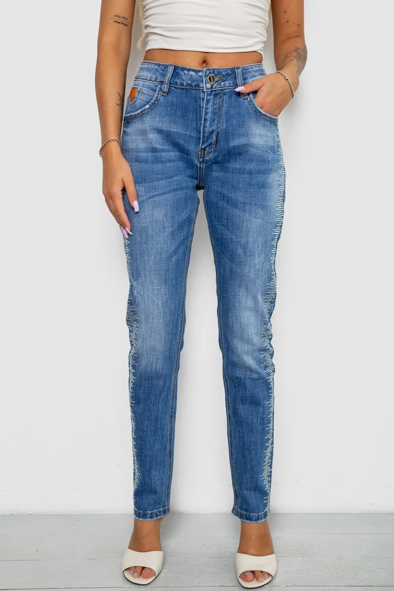 Джинси жіночі однотонні Straight fit
